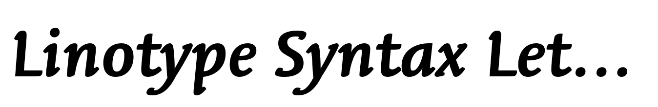 Linotype Syntax Letter Pro Bold Italic